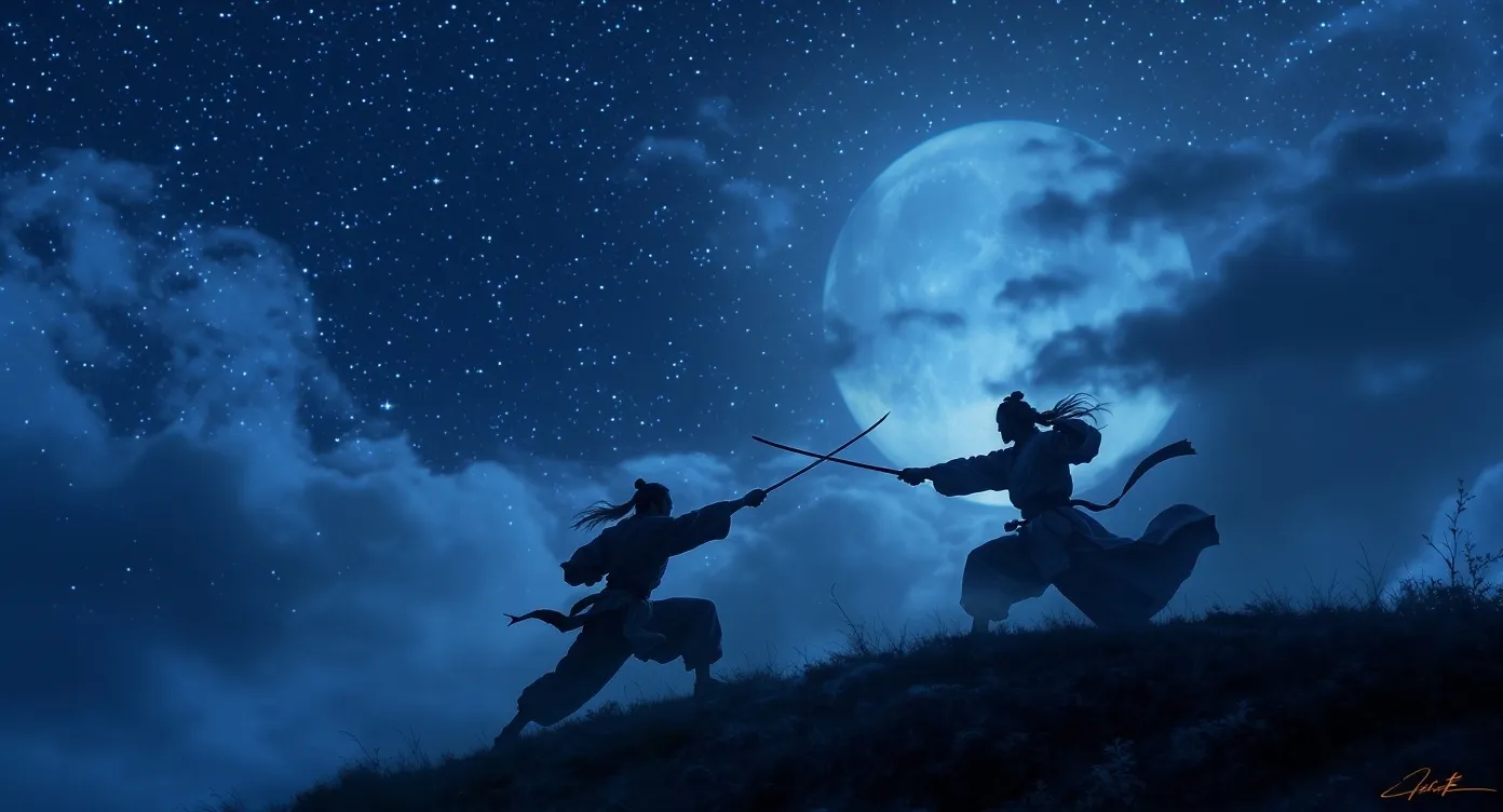 화산귀환의 주인공 청명이 검술을 펼치는 장면을 묘사한 무협 웹툰 추천 이미지